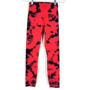 Lululemon Wunder Train High Rise Tight 25" Tie Dye Carnation Red Black  Size 4